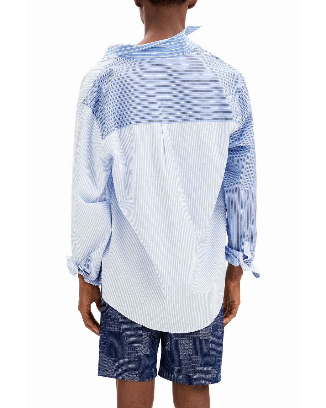 Desigual Blue Double Pinstripe Shirt, Cotton for men