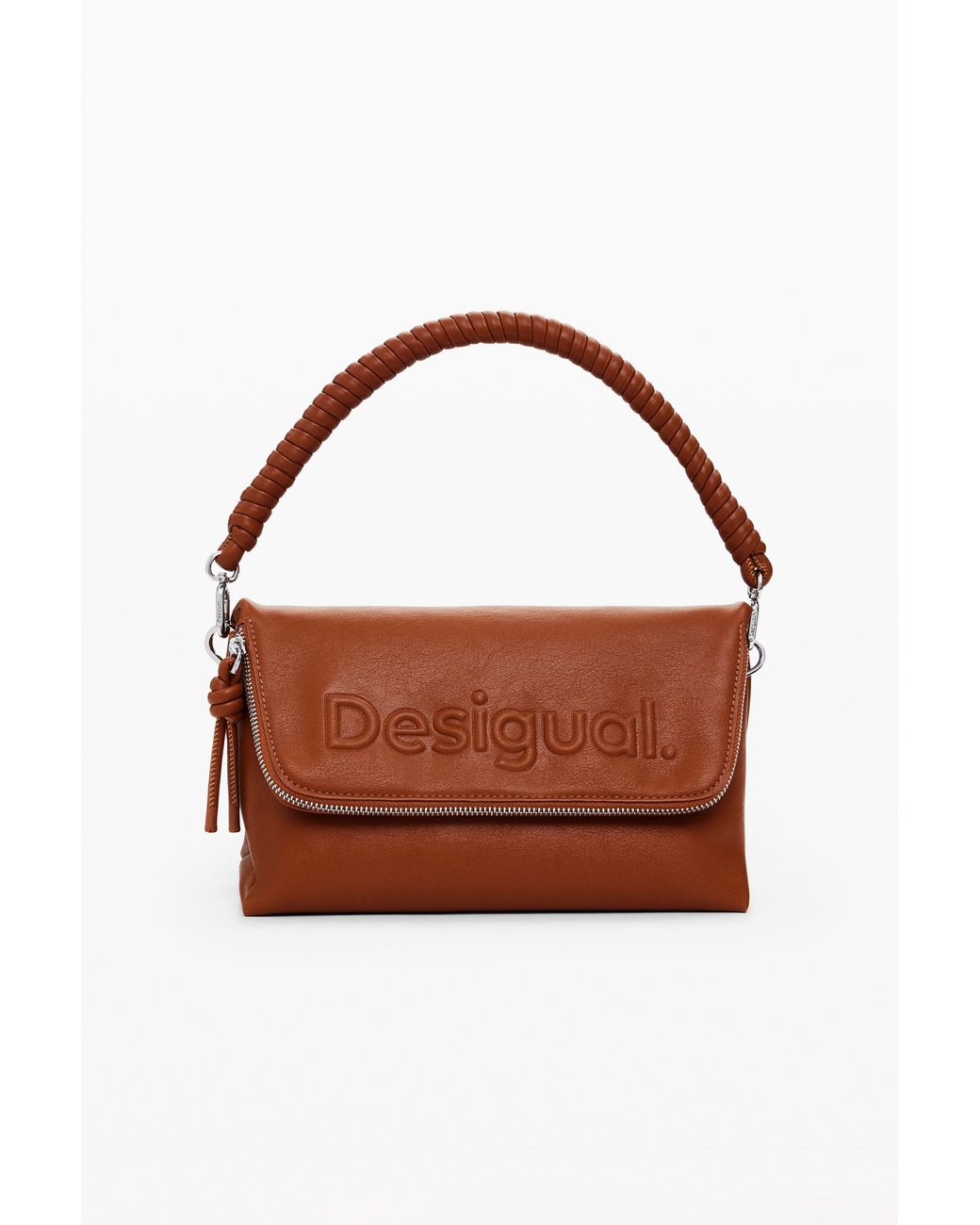 Desigual Brown Medium 3D Logo Bag, Polyurethane