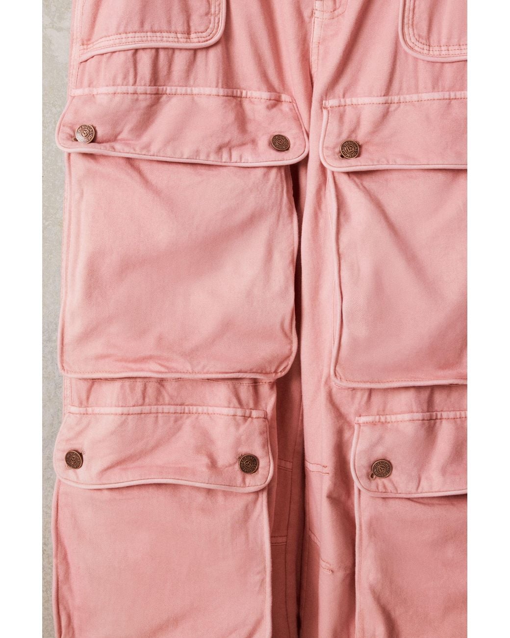 Desigual Pink Studio Cargo Long Pants, Cotton