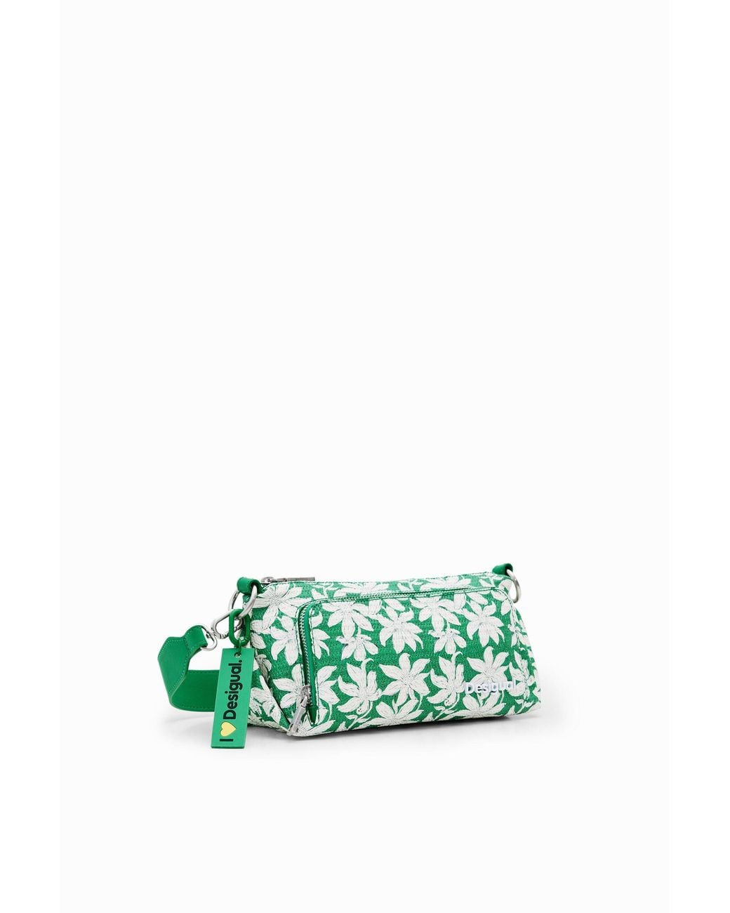 Desigual Green S Textured Floral Crossbody Bag, Polyurethane