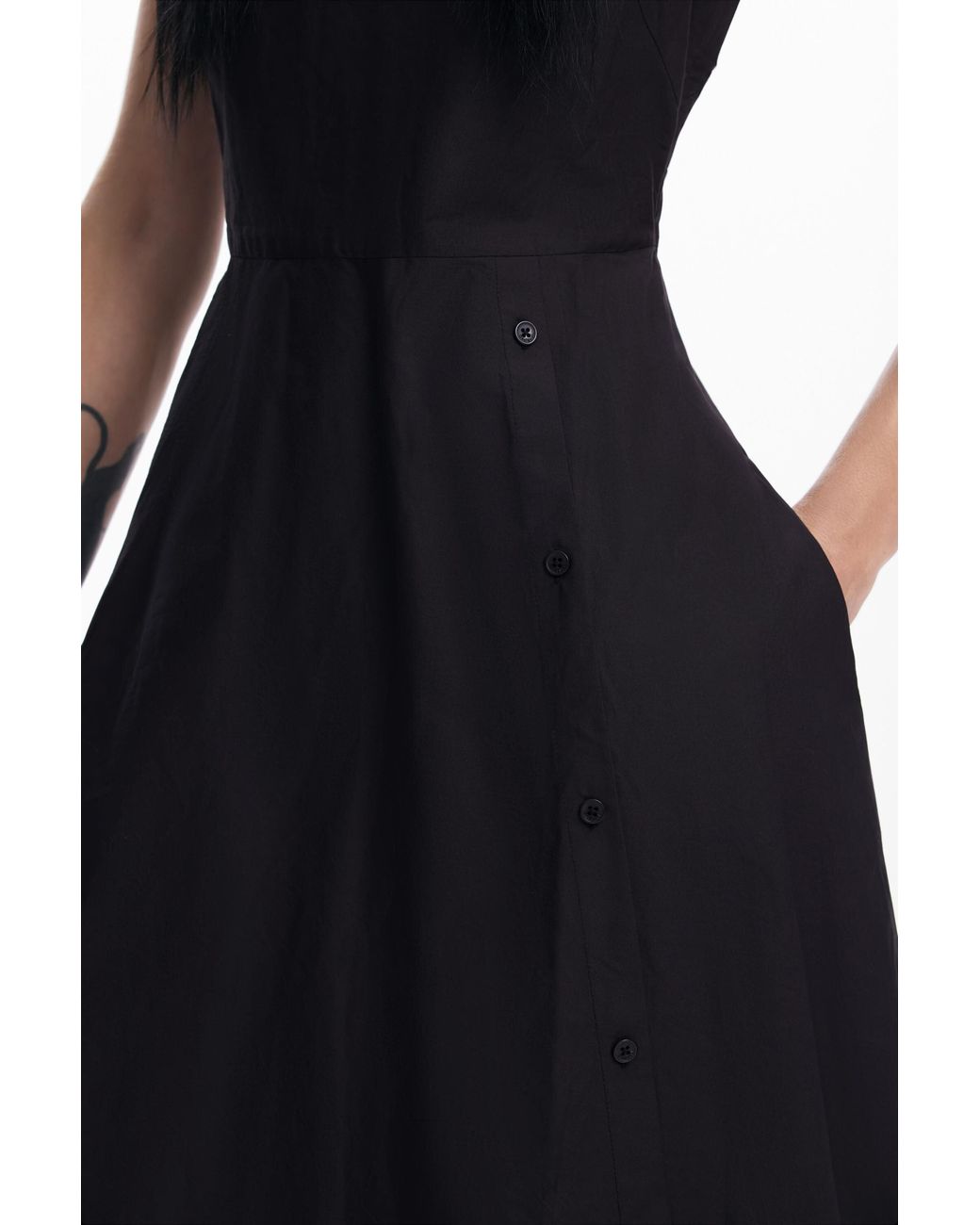Desigual Blue Combined Plain Dress, Cotton