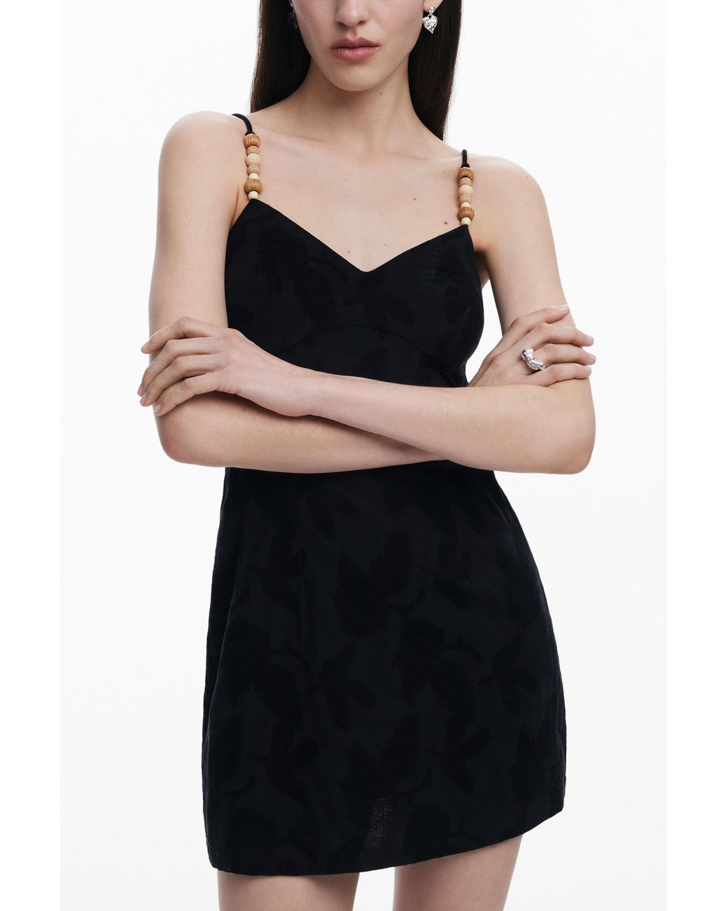 Desigual Blue Beaded Mini Dress