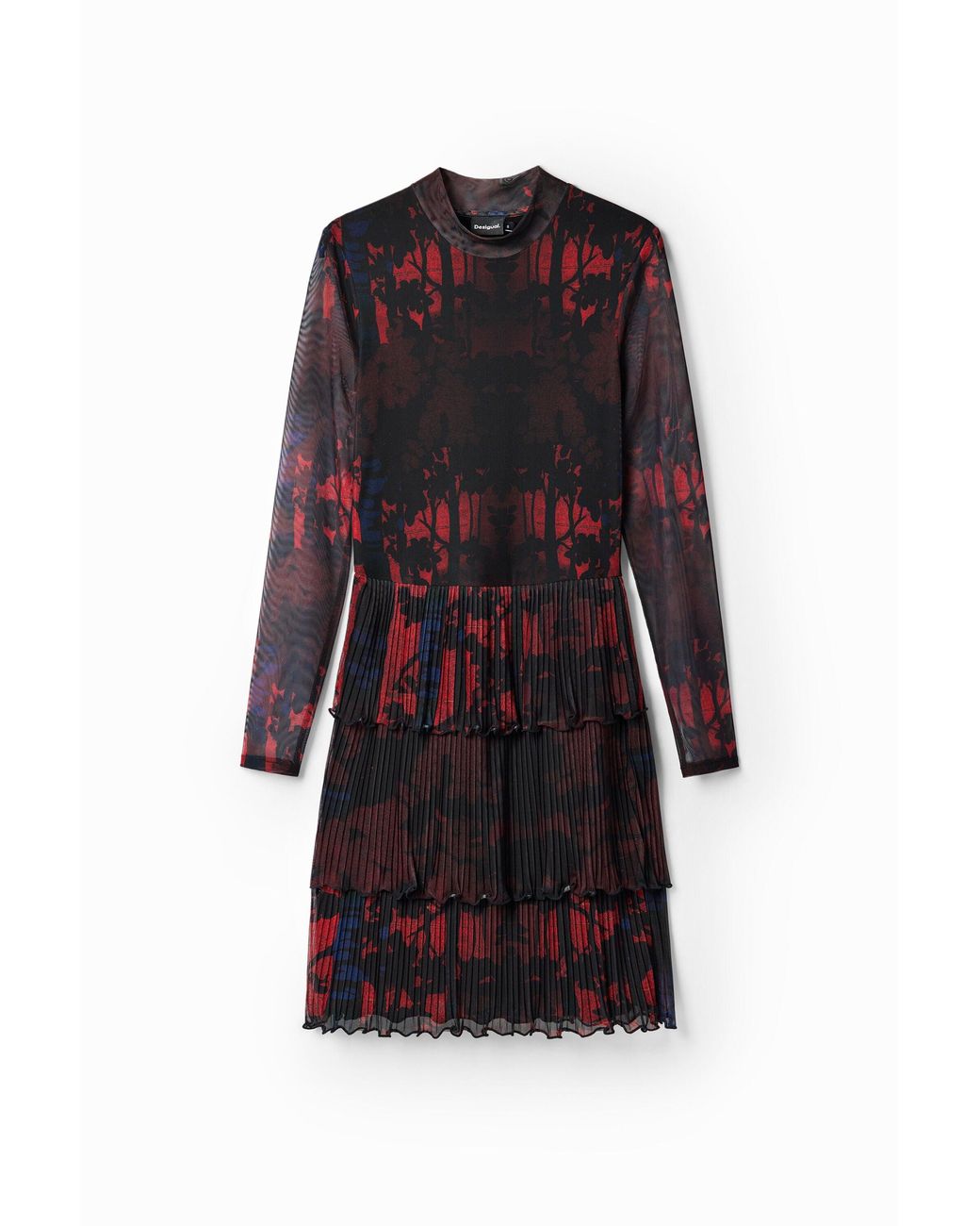 Desigual Black M. Christian Lacroix Short Pleated Dress, Polyester