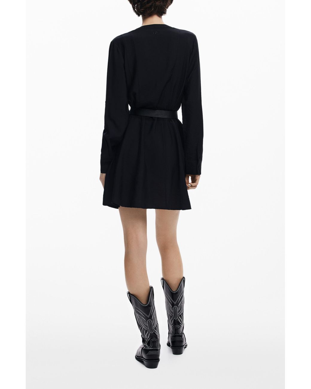 Desigual Black Shirt Dress With Belt