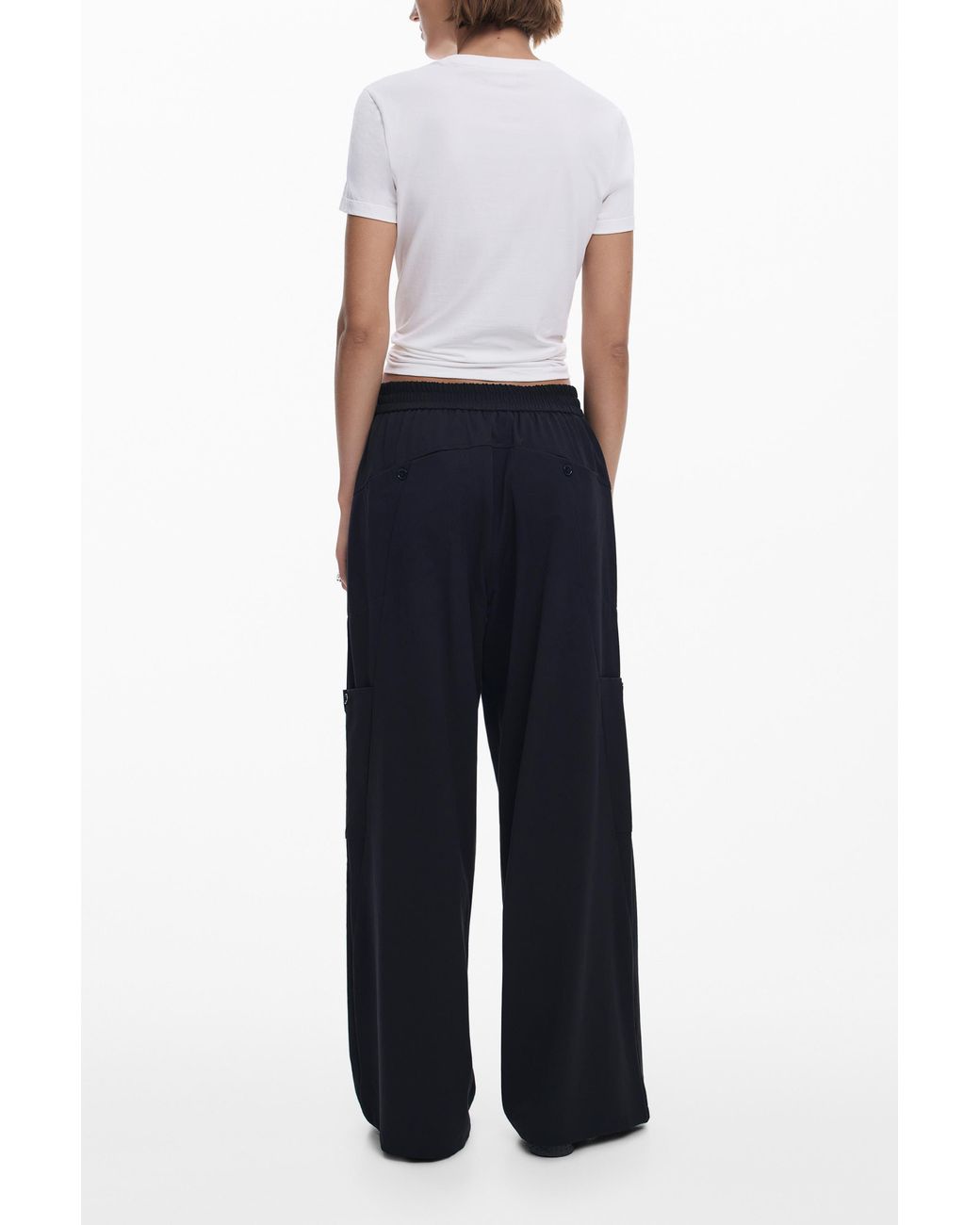 Desigual Blue Straight Plain Tailor Trousers