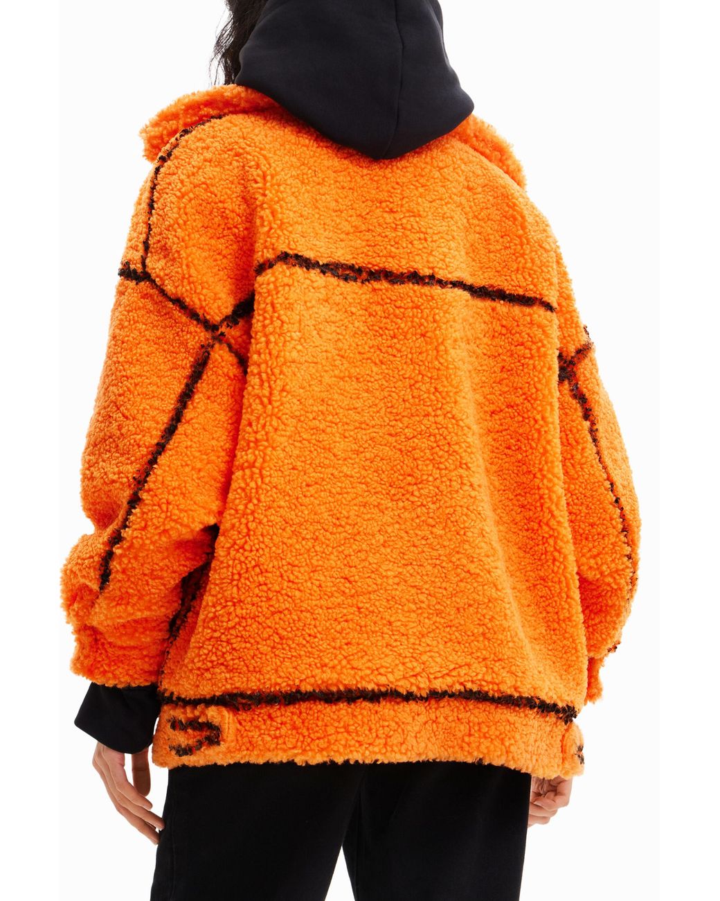 Desigual Orange Arty Fleece Jacket, Polyester