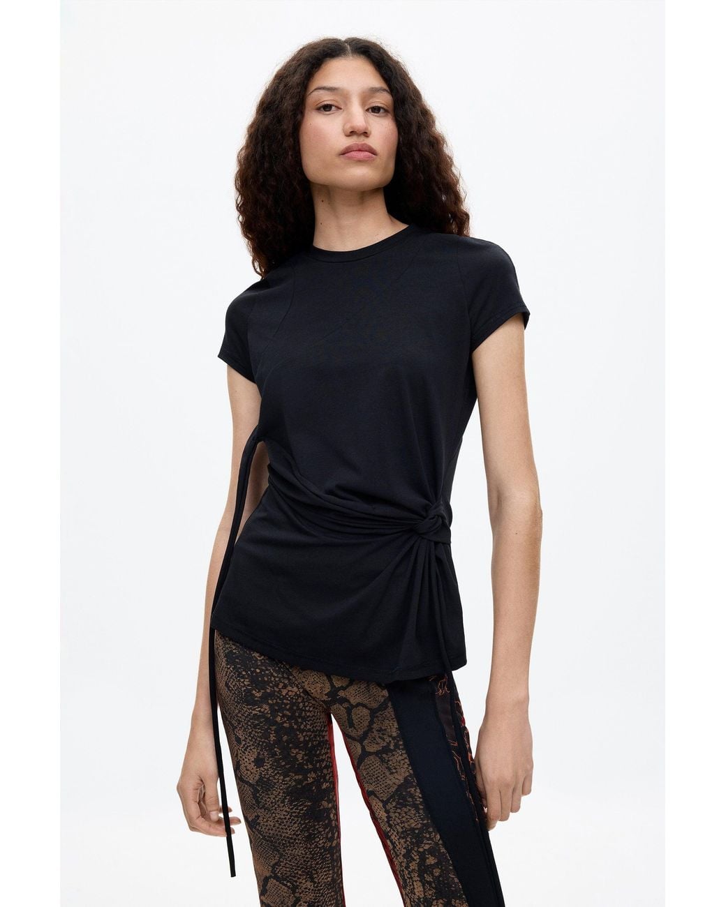 Desigual Black Ottolinger Tulle T-Shirt, Cotton