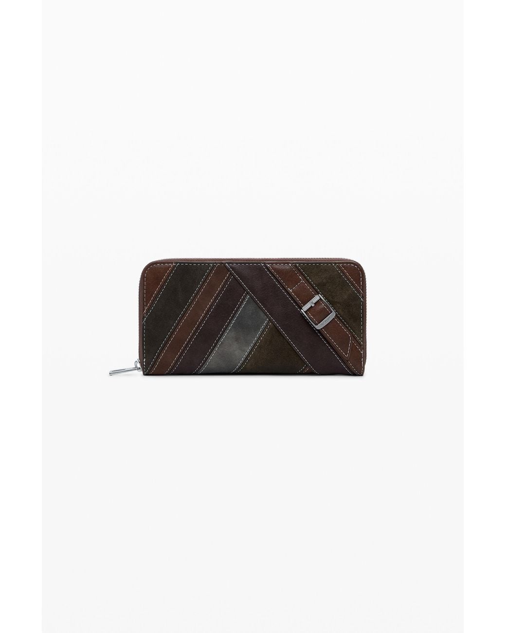 Desigual Black Large Wallet With Decorative Straps, Polyurethane