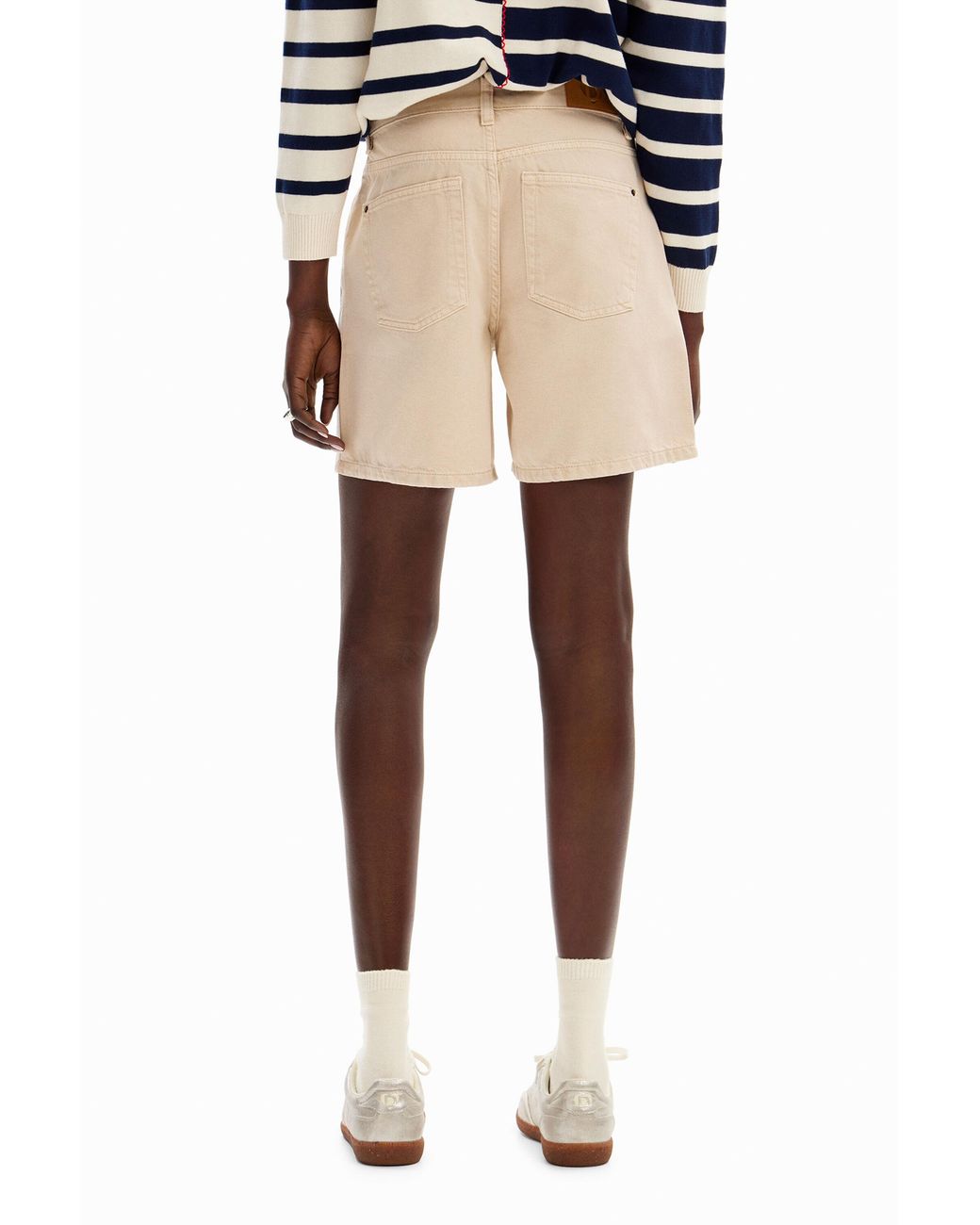 Desigual Natural Plain Denim Shorts, Cotton
