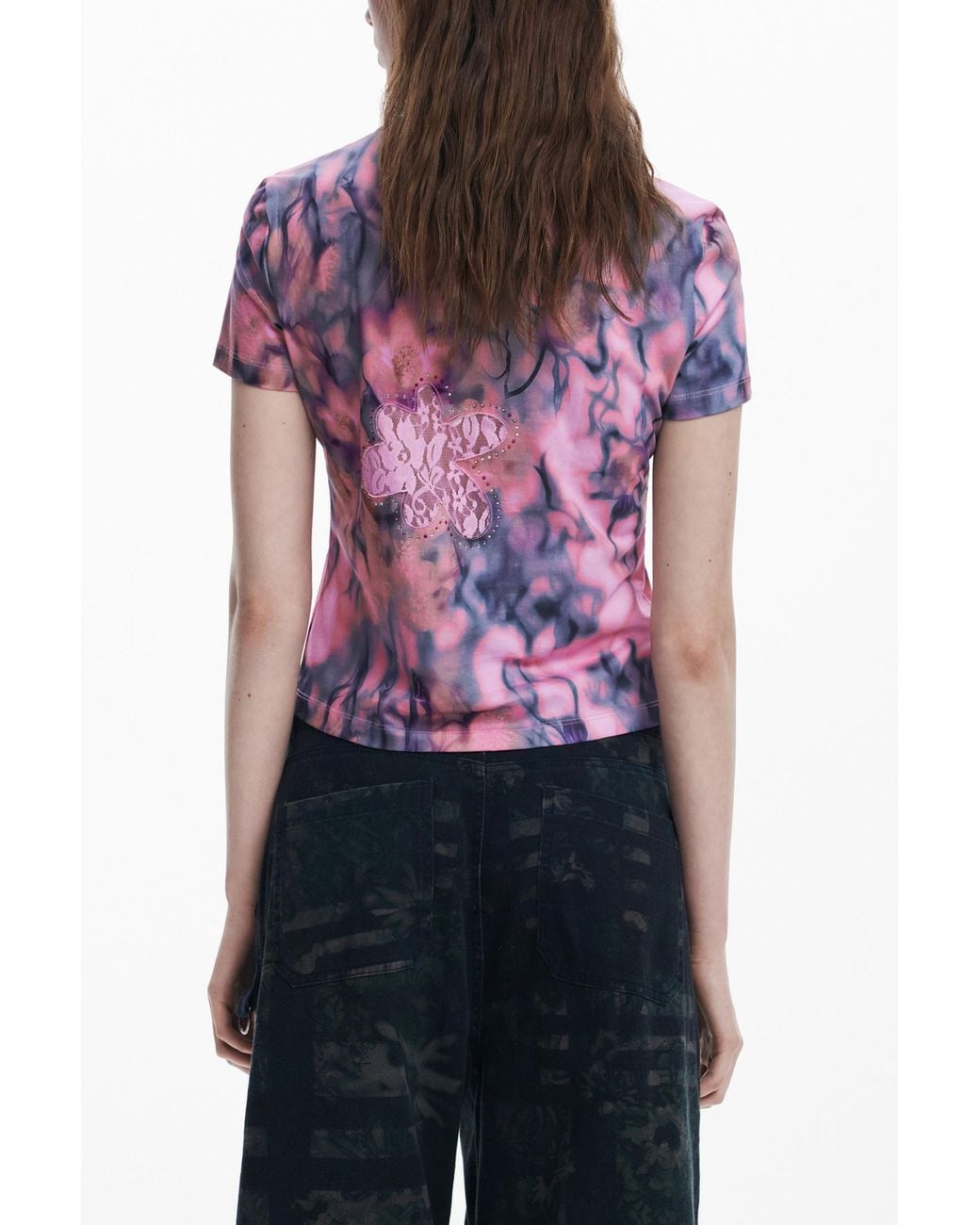 Desigual Purple Collina Strada Floral T-Shirt, Cotton
