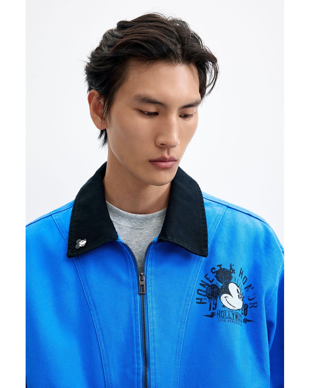Desigual Blue Printed Mickey Jacket, Cotton for men