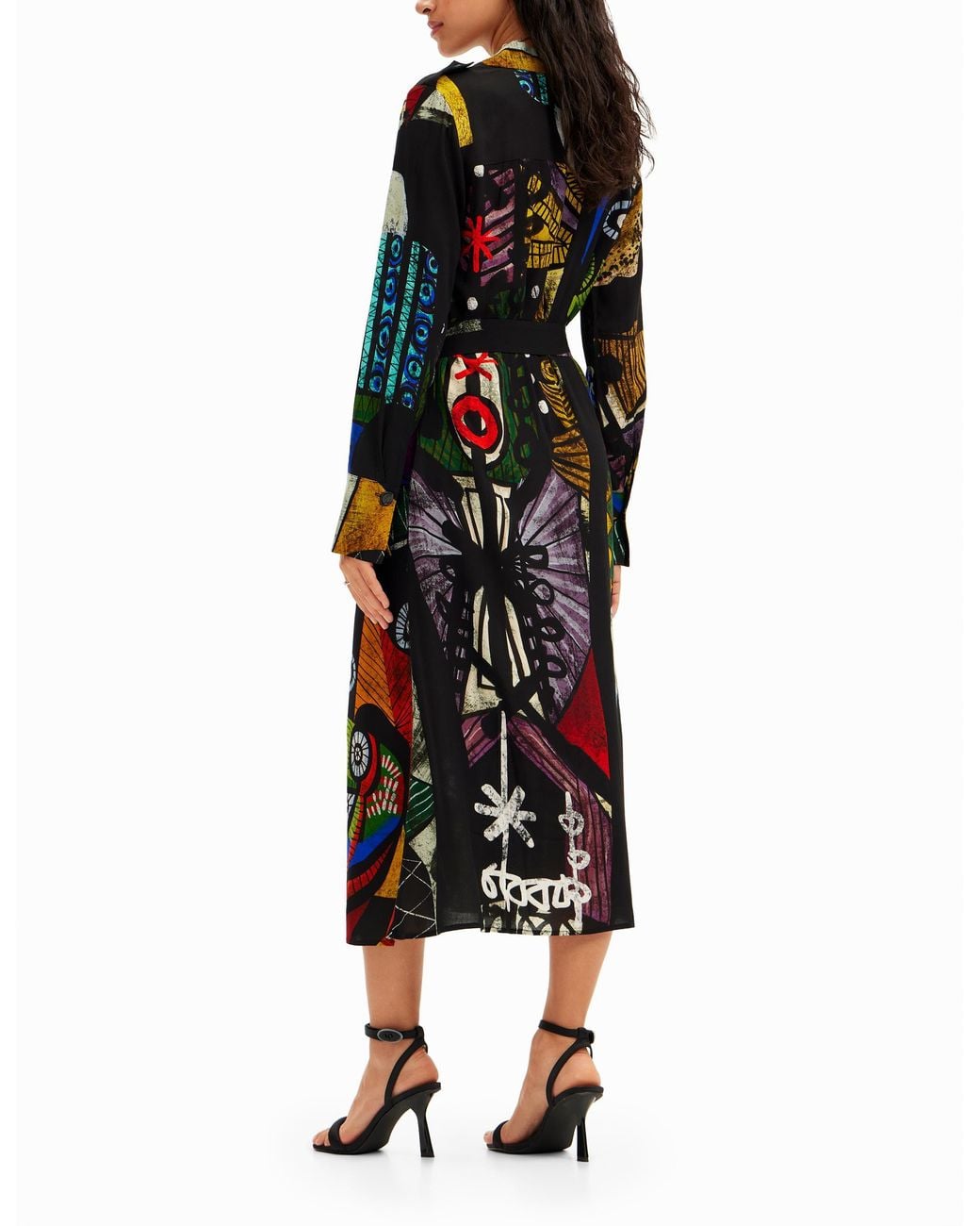 Desigual Blue Christian Lacroix Midi Shirt Dress, Viscose