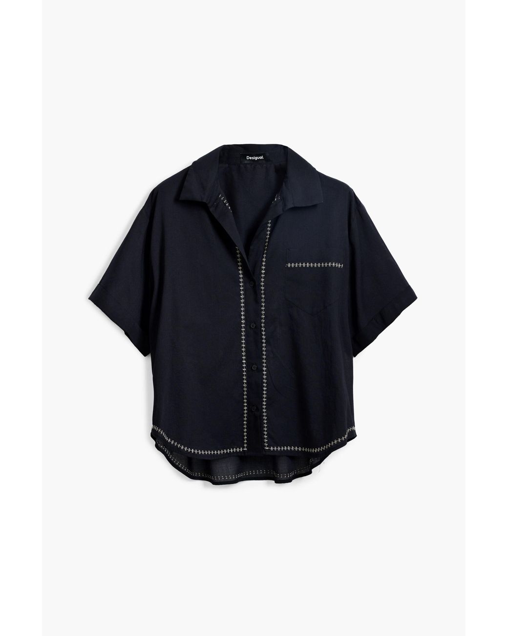 Desigual Blue Short-Sleeve Shirt, Cotton