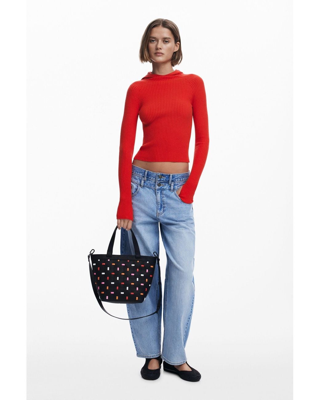Desigual Blue Cut-Out Shopper Bag, Polyurethane