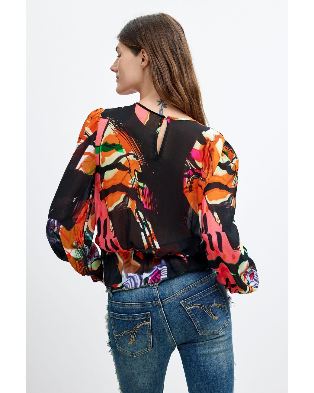Desigual Blue Printed Blouse. C. Lacroix, Viscose