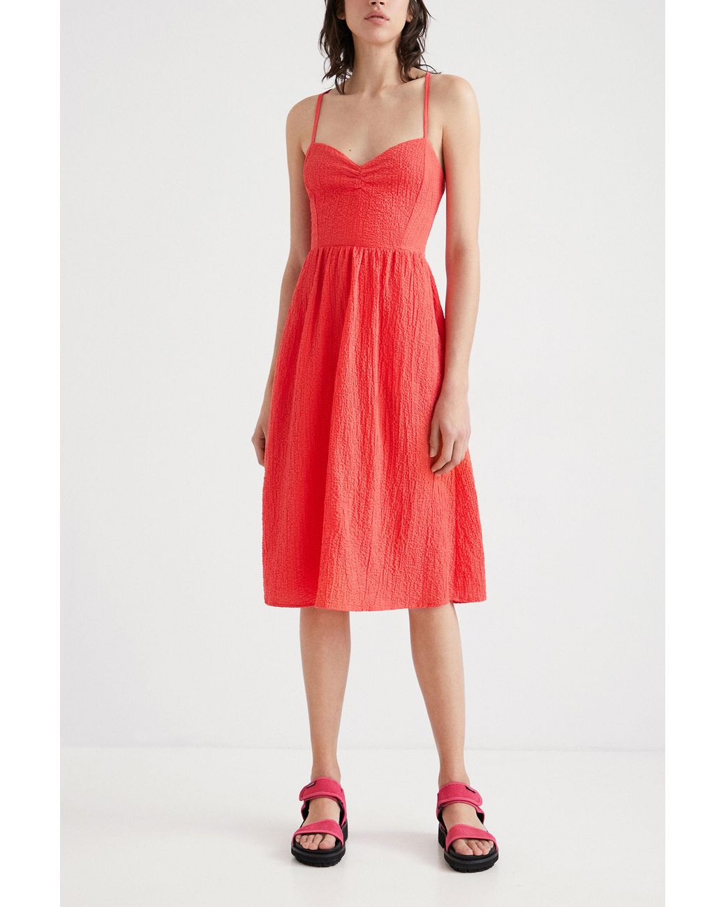 Desigual Red A-Line Midi Dress