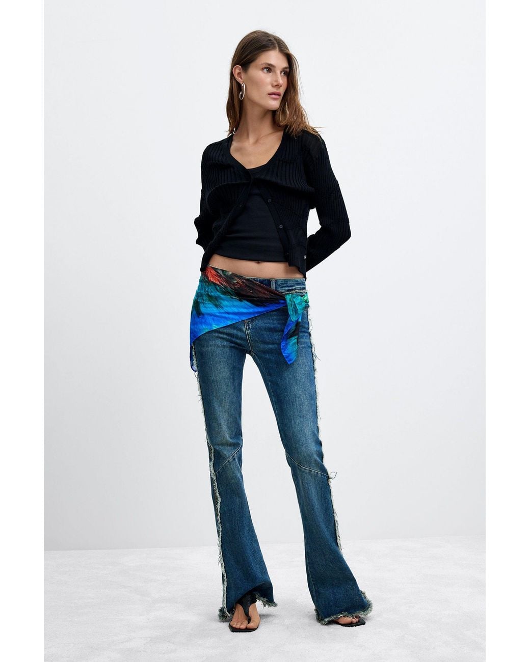 Desigual Blue Printed Lacroix Scarf