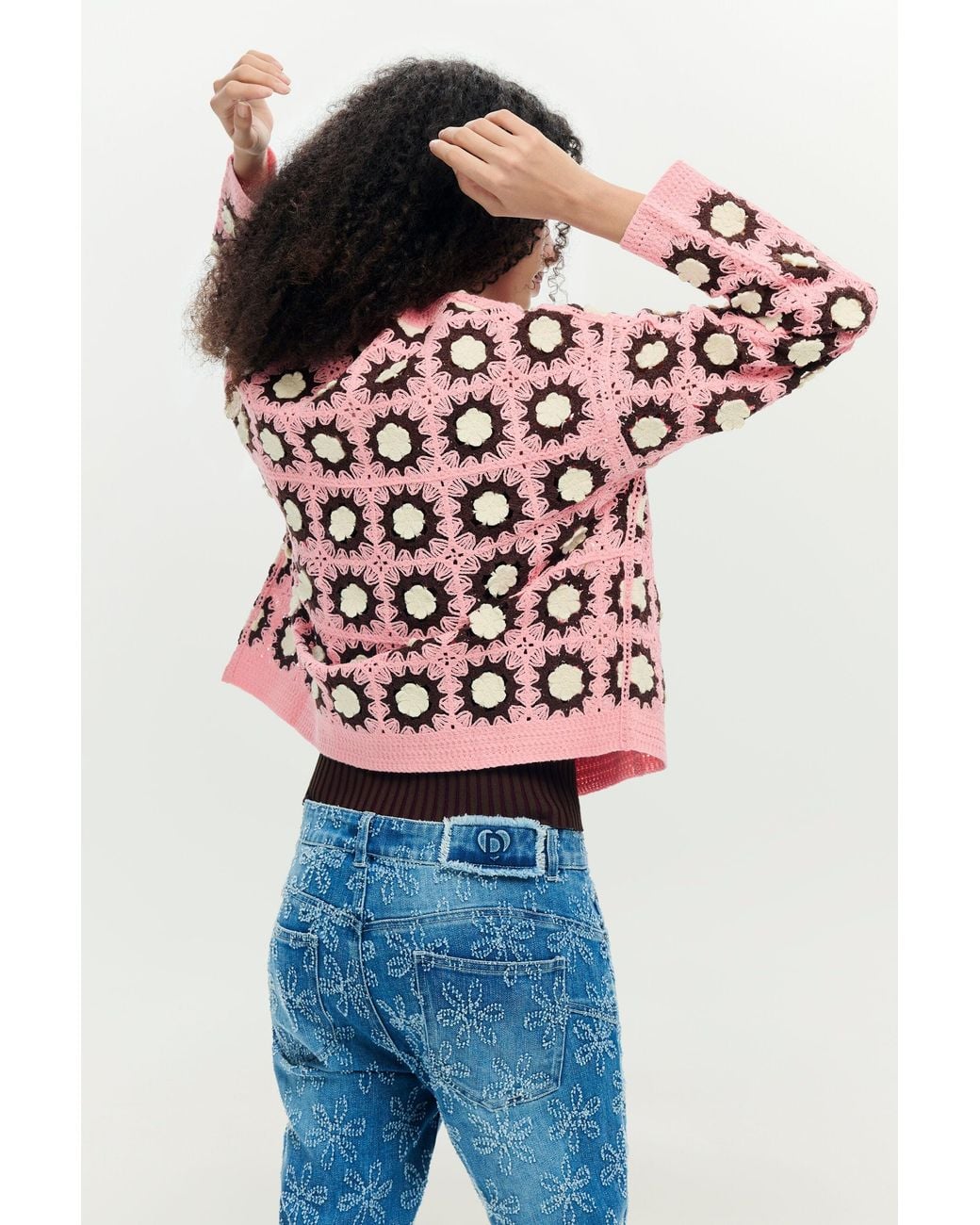 Desigual Blue Crochet Cardigan