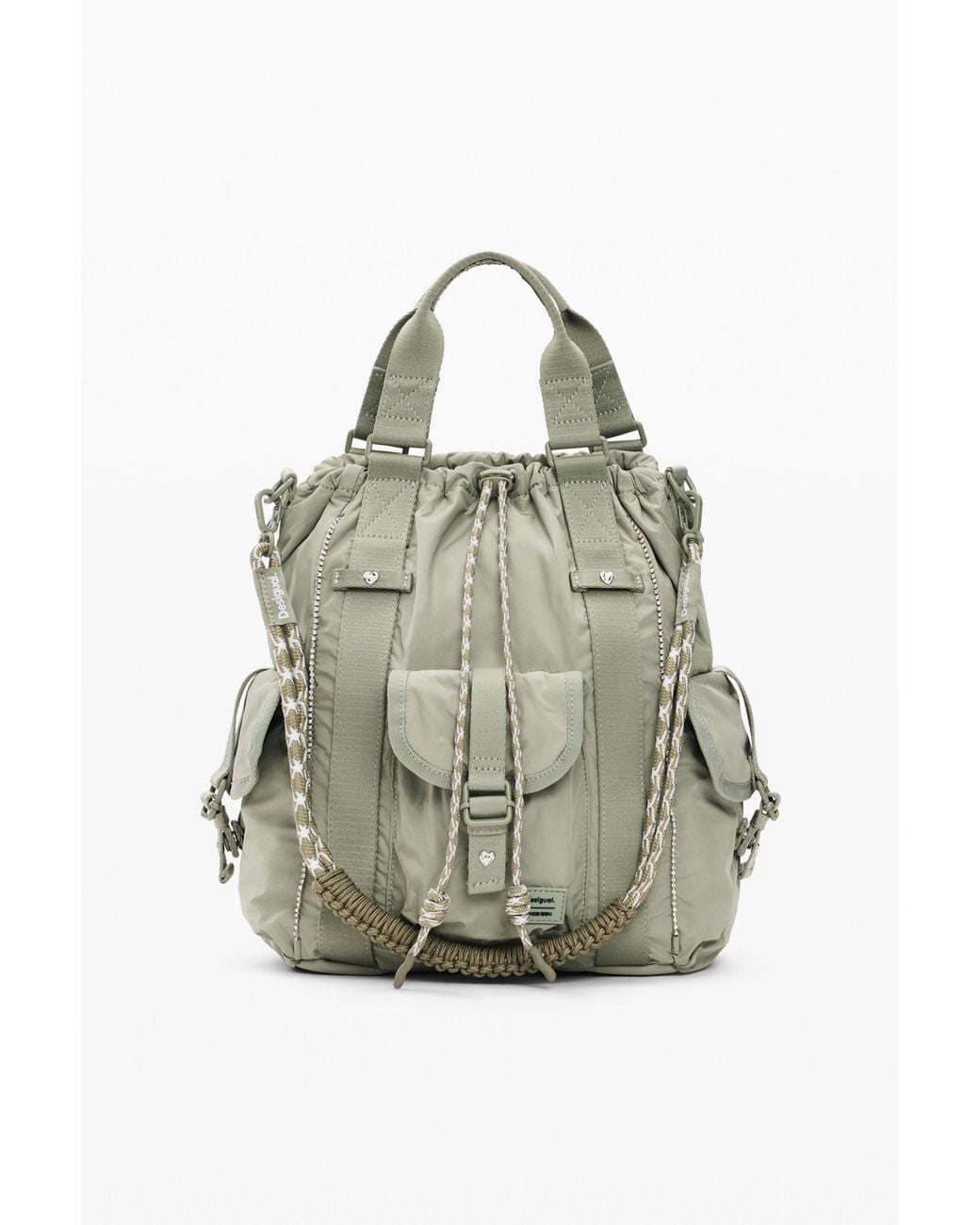 Desigual Green Medium Multi-Position Backpack Nylon, Polyester