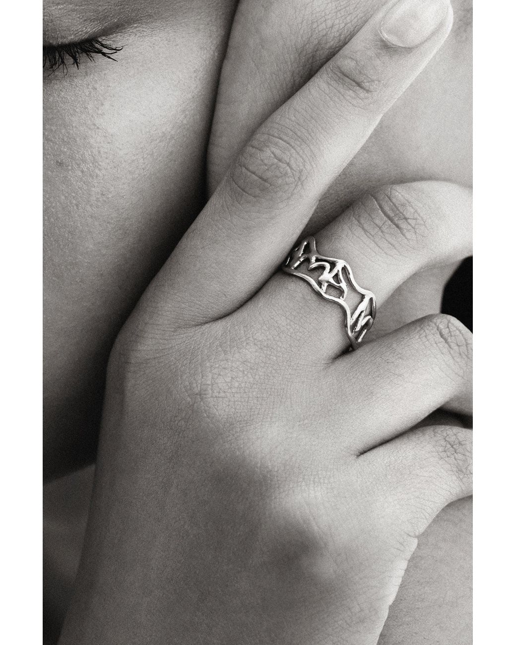 Desigual White Zalio Plated Message Ring