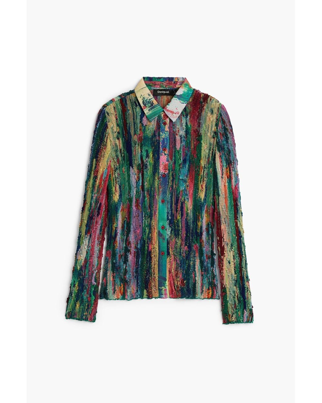 Desigual Blue Printed Shirt, Polyester