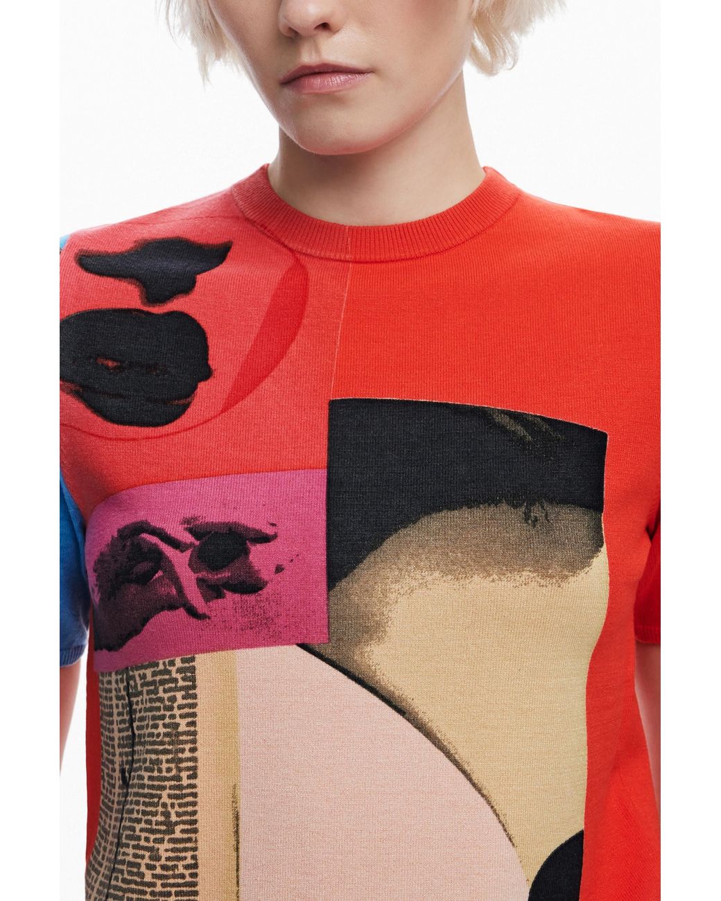 Desigual Red T-Shirt Designed By Mr. Christian Lacroix