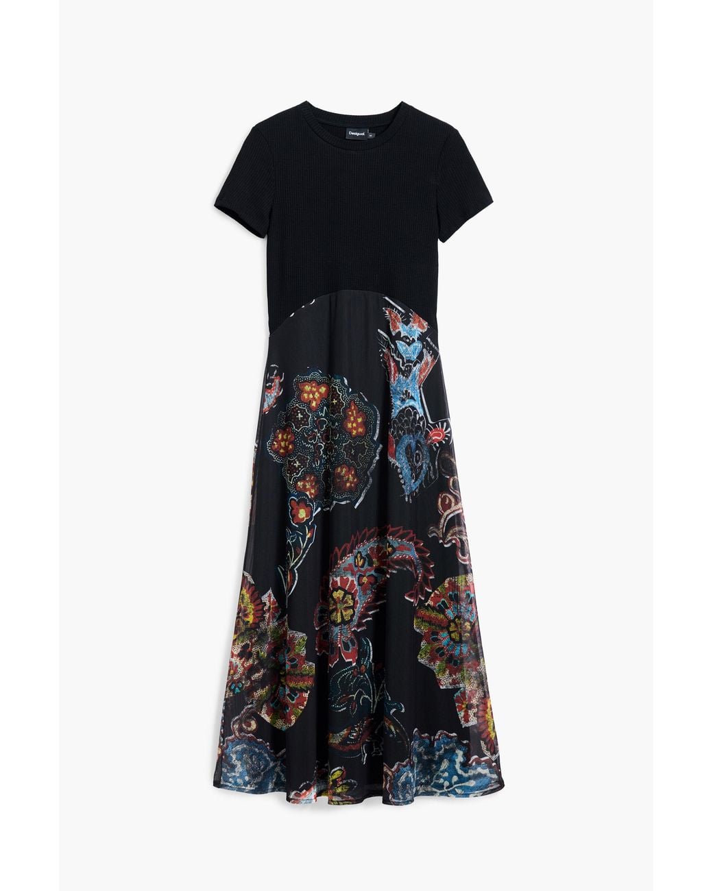 Desigual Black Dress Designed By Mr. Christian Lacroix, Polyester