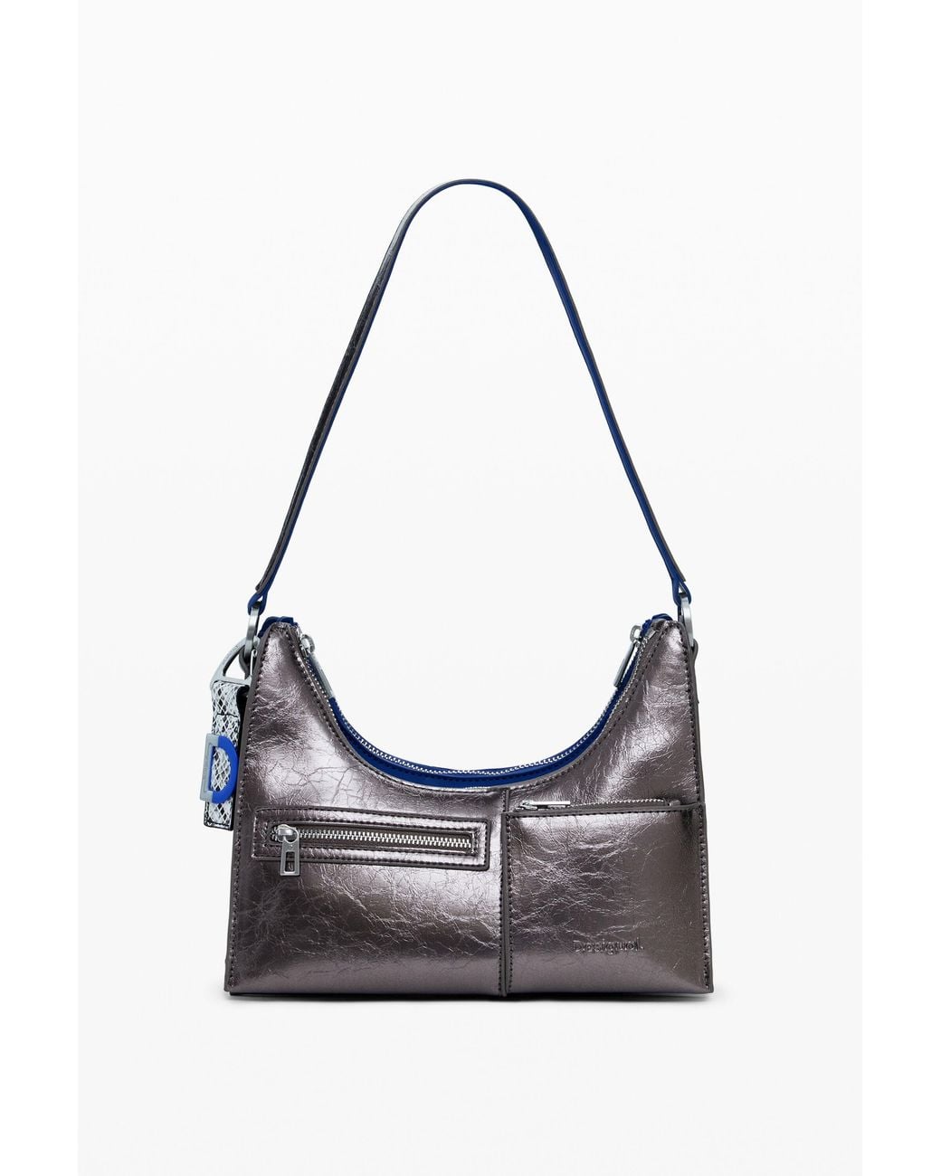 Desigual White Small Detachable Two-Tone Bag, Polyurethane