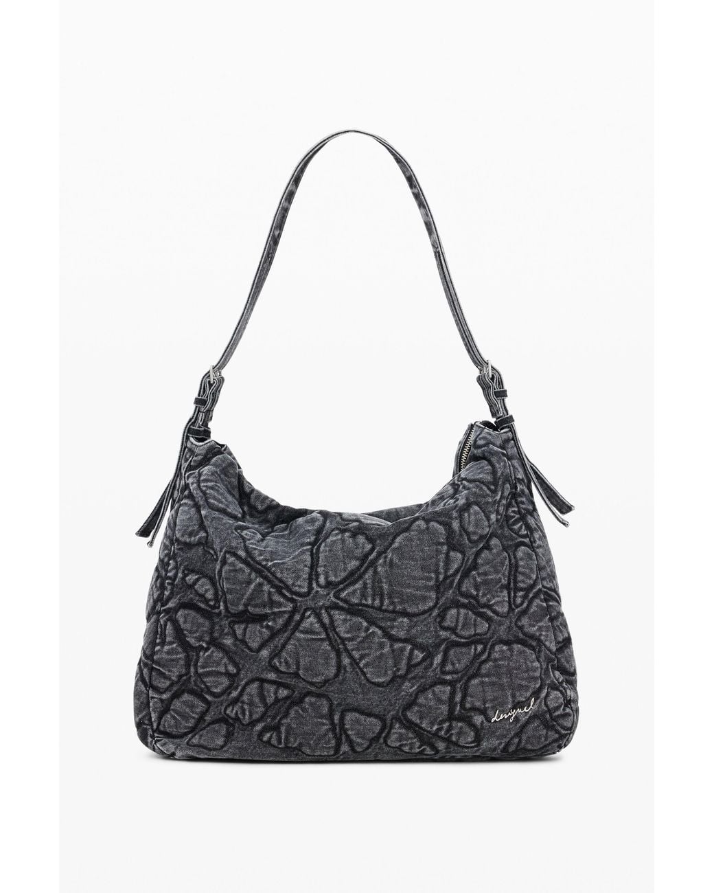 Desigual Black Medium Printed Bag, Cotton