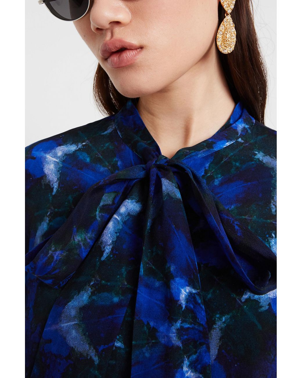 Desigual Blue Blouse Mandalas Tie Dye Print, Viscose