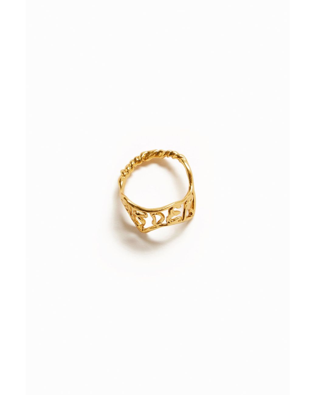 Desigual Metallic Zalio Plated Message Ring