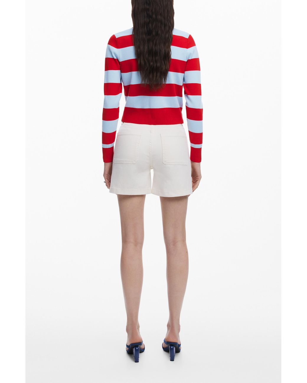 Desigual Embroidered Denim Shorts, Cotton
