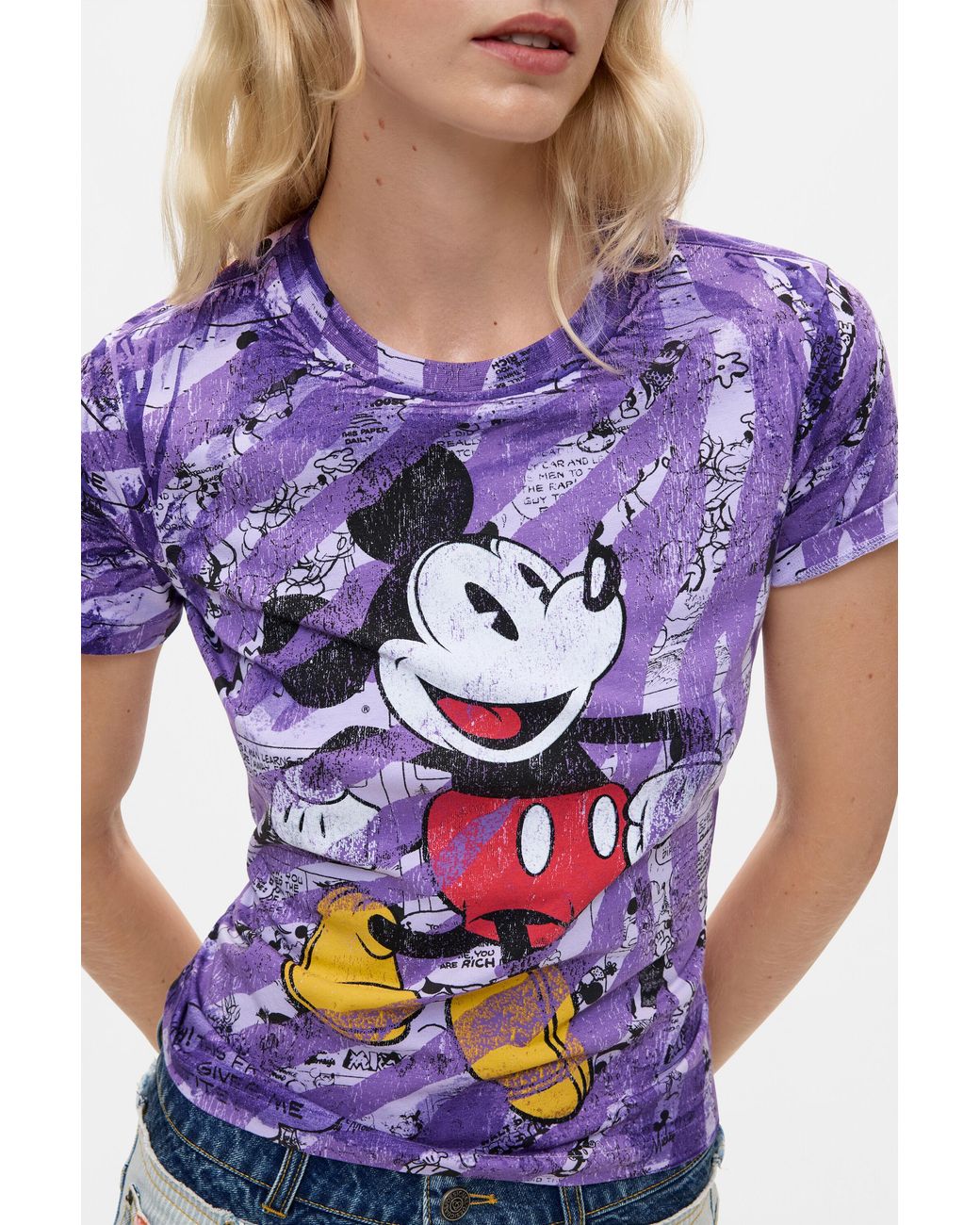 Desigual Blue Mickey T-Shirt, Cotton