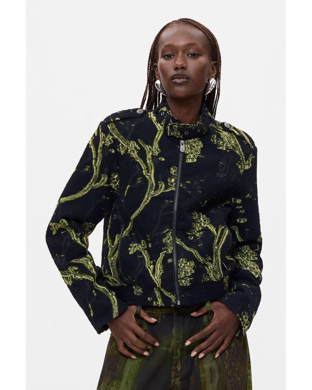 Desigual Black Flocked Printed Jacket