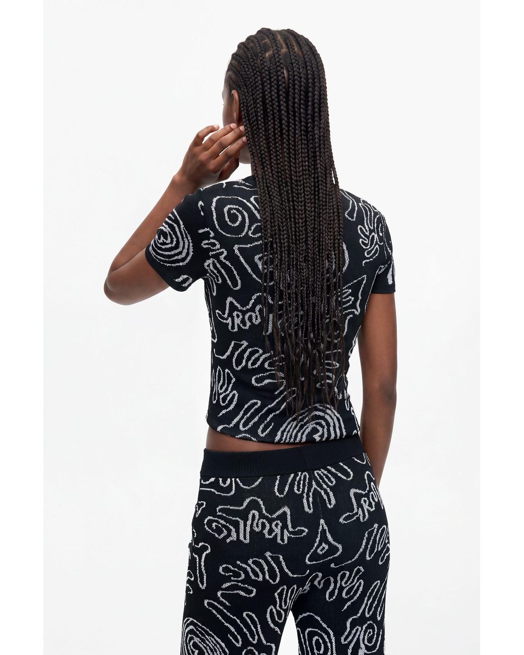 Desigual Black Jacquard Knit T-Shirt