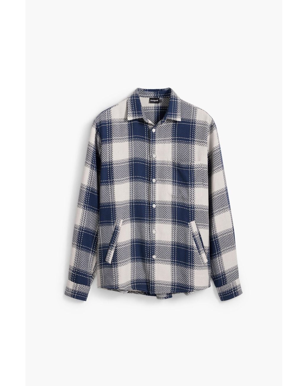 Desigual Blue Checkered Shirt, Cotton for men