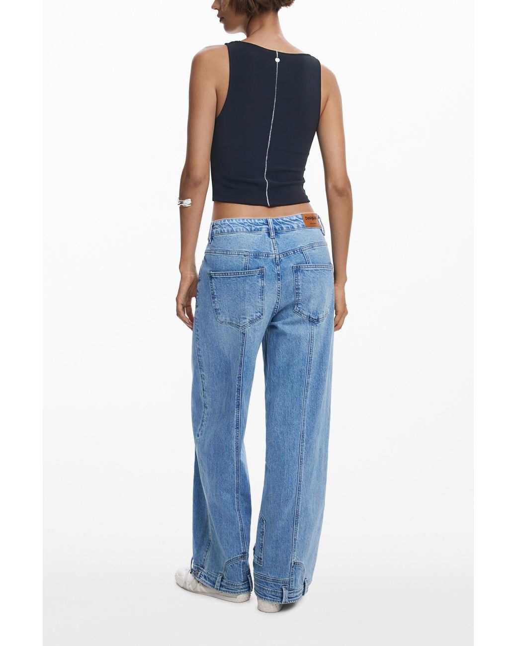 Desigual Blue Rib Tank Top, Polyester