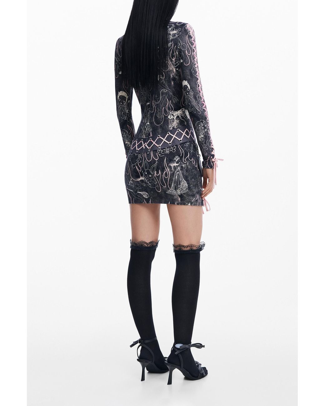 Desigual Blue María Escoté Mini Dress, Cotton