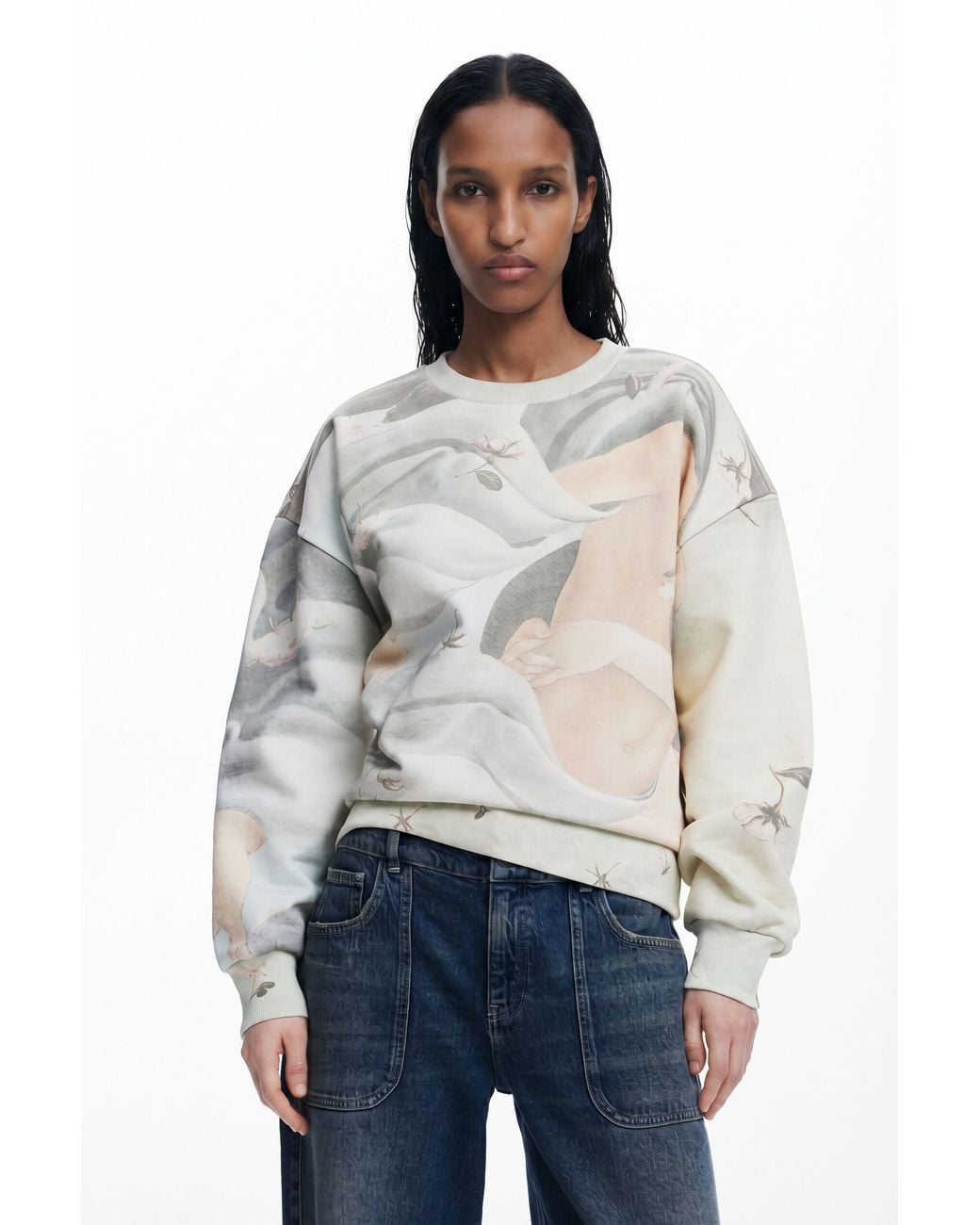 Desigual Blue Arty Print Sweatshirt