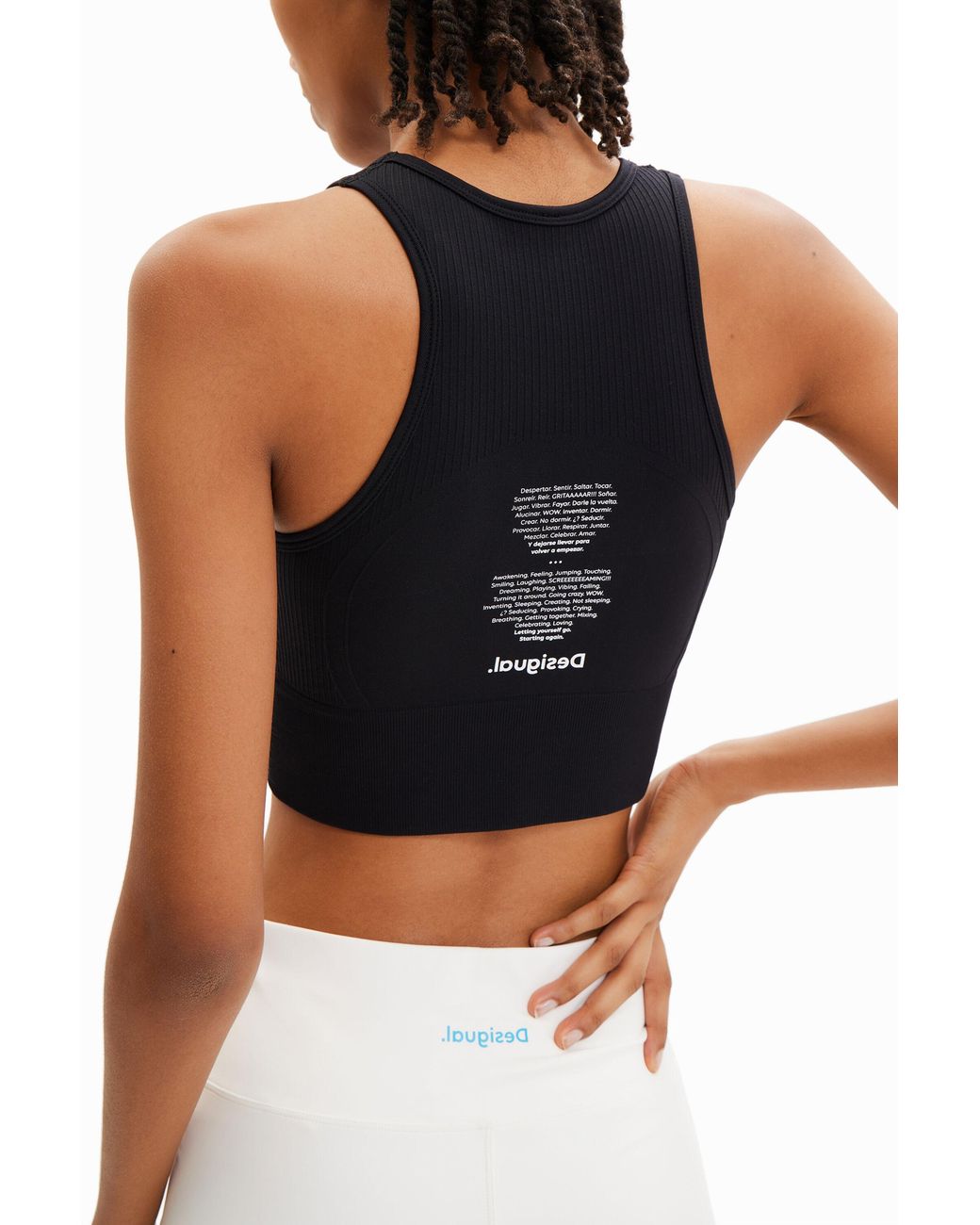 Desigual Black Short Stretch Sport Top, Polyamide
