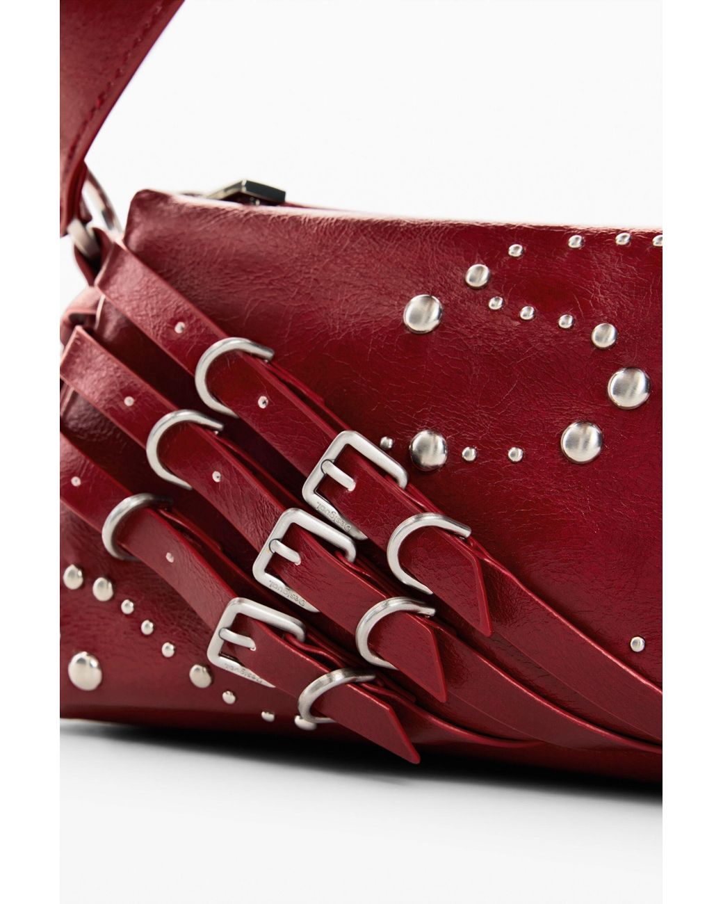 Desigual Red Small Faux Leather Bag, Polyurethane