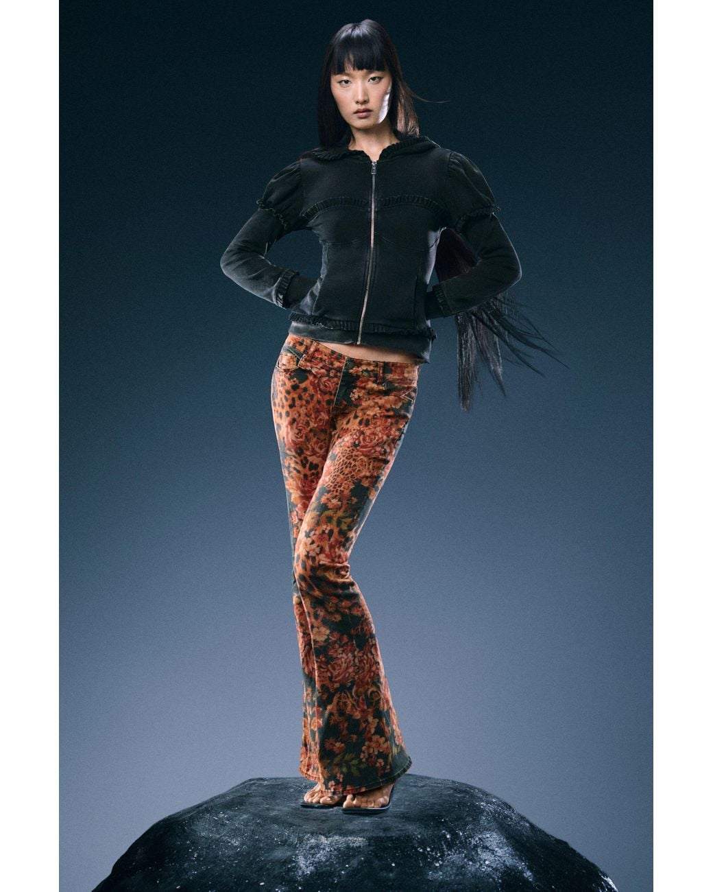 Desigual Blue Puff Sleeve Jacket, Cotton