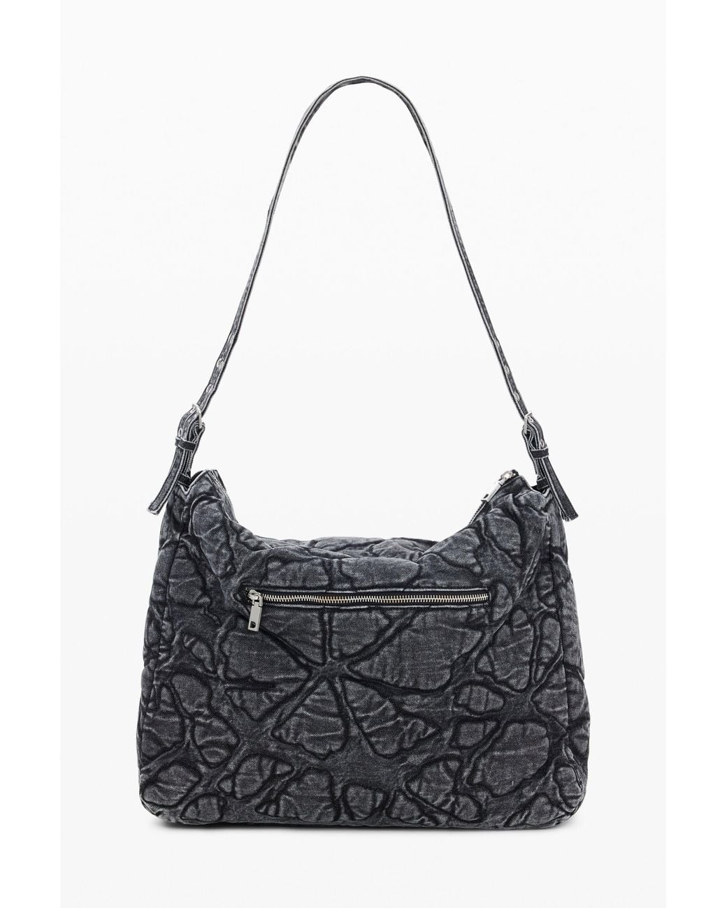Desigual Black Medium Printed Bag, Cotton