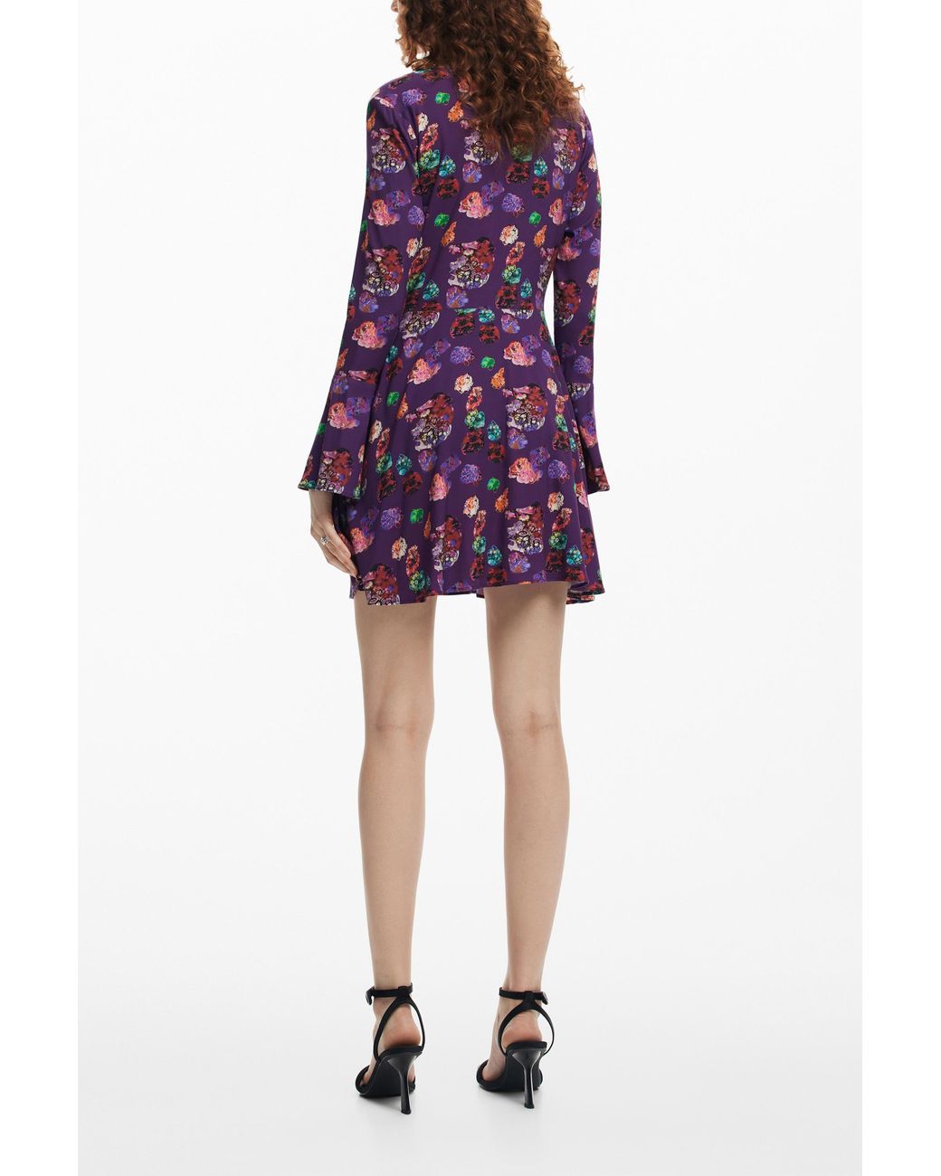 Desigual Purple Mini Floral Dress M. Christian Lacroix, Viscose