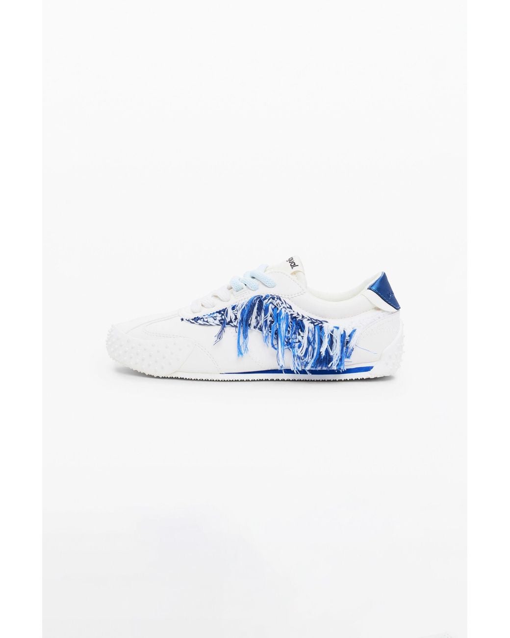 Desigual Blue Frayed Fabric Sneakers, Polyurethane