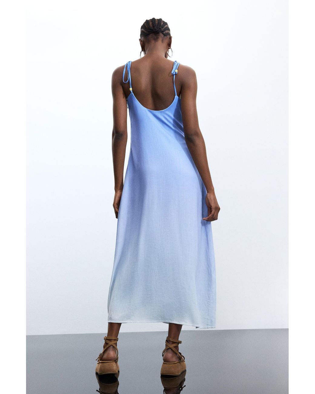Desigual Blue Printed Long Dress, Viscose