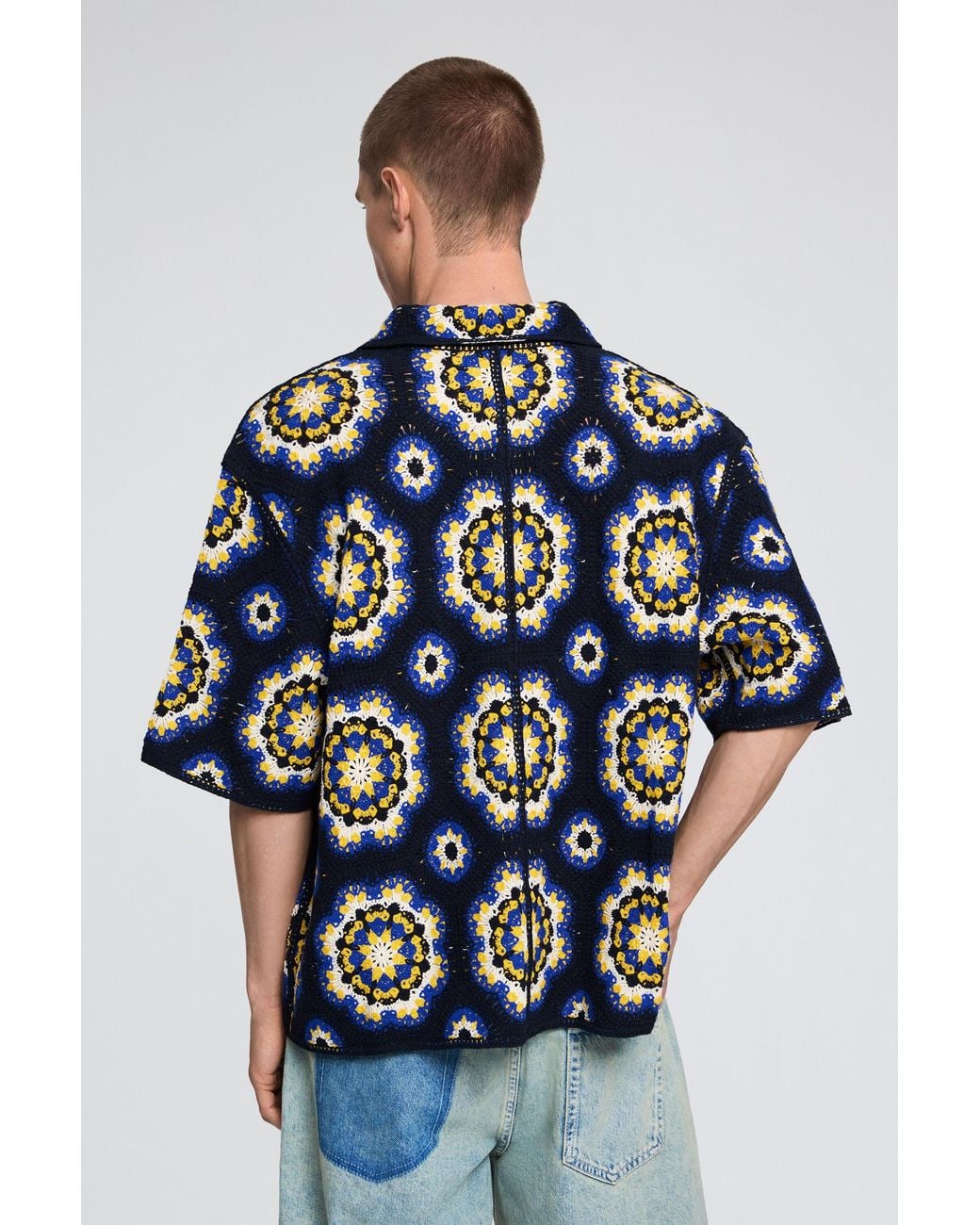 Desigual Blue Crochet Shirt for men