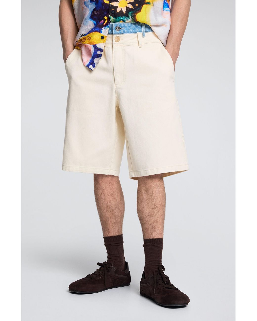 Desigual Natural Hybrid Bermuda, Cotton for men
