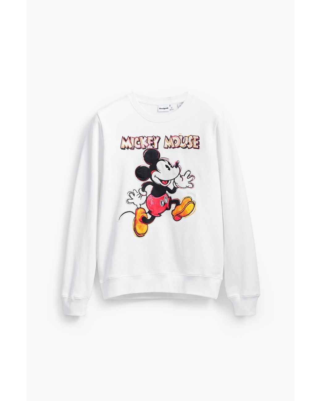 Desigual White Mickey Mouse Sweatshirt, Cotton