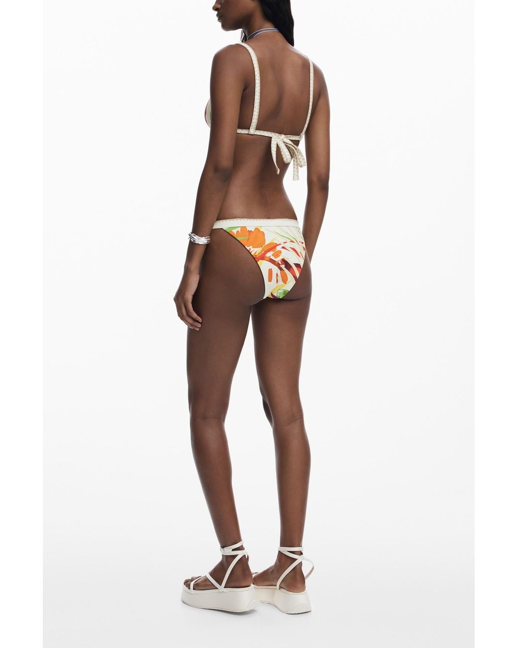 Desigual Orange Tropical Bikini Bottoms